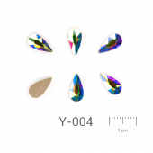 Profinails ozdobné kamienky #Y-004 Crystal AB  6ks (10x5 mm)