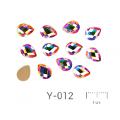 Profinails ozdobné kamienky #Y-012 Crystal AB 12ks (8x6 mm)