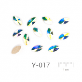 Profinails ozdobné kamienky #Y-017 Crystal AB 12ks (8x4 mm)