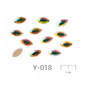 Profinails ozdobné kamienky #Y-018 Crystal AB 12ks (7x4 mm)