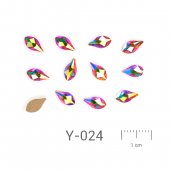 Profinails ozdobné kamienky #Y-024 Crystal AB 12ks (7x4 mm)