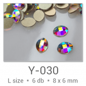 Profinails ozdobné kamienky #Y-030 Crystal AB 6ks (8x6 mm)