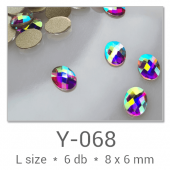 Profinails ozdobné kamienky #Y-068 Crystal AB 6ks (8x6 mm)