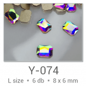 Profinails ozdobné kamienky #Y-074 Crystal AB 6ks (8x6 mm)