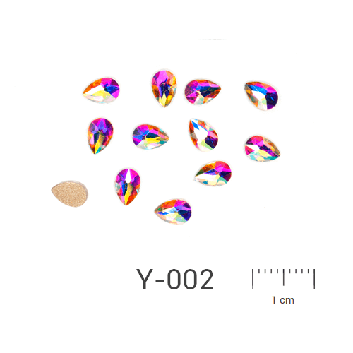 Profinails ozdobné kamienky #Y-002 Crystal AB 12 ks (6x4 mm)