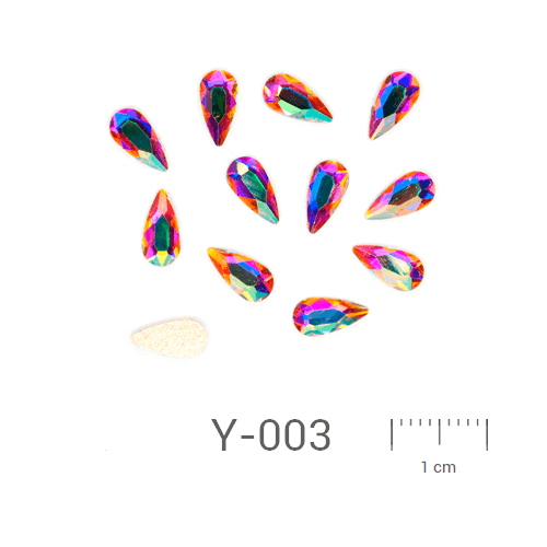 Profinails ozdobné kamienky #Y-003 Crystal AB 12ks (8x4 mm)