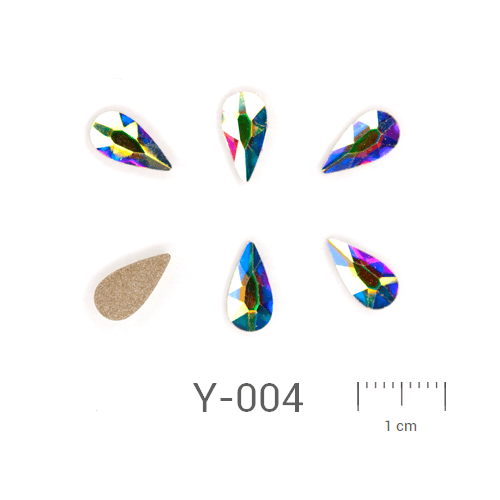 Profinails ozdobné kamienky #Y-004 Crystal AB  6ks (10x5 mm)