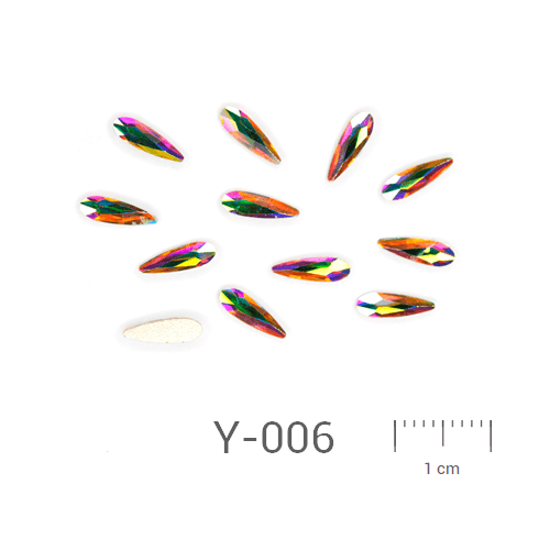 Profinails ozdobné kamienky #Y-006 Crystal AB 12ks (8x2 mm)
