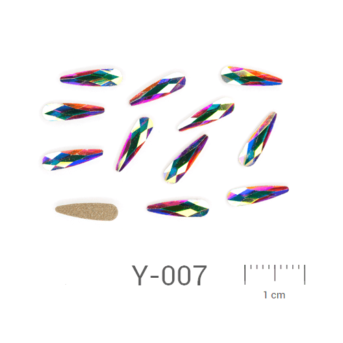 Profinails ozdobné kamienky #Y-007 Crystal AB 12ks (10x3 mm)