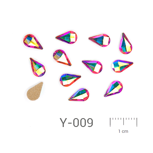 Profinails ozdobné kamienky #Y-009 Crystal AB 12ks (8x5 mm)