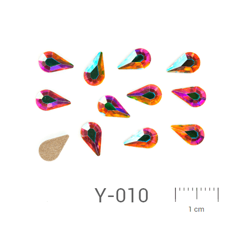 Profinails ozdobné kamienky #Y-010 Crystal AB 12ks (8x5 mm)