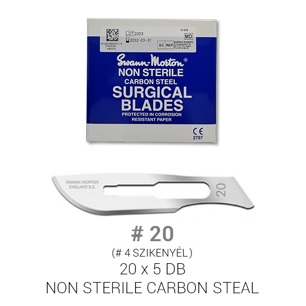 Swann-Morton Non Sterile skalpel #20 20x5ks