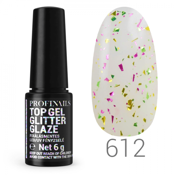 Profinails Top Gél Glitter Glaze LED/UV 6g No. 612