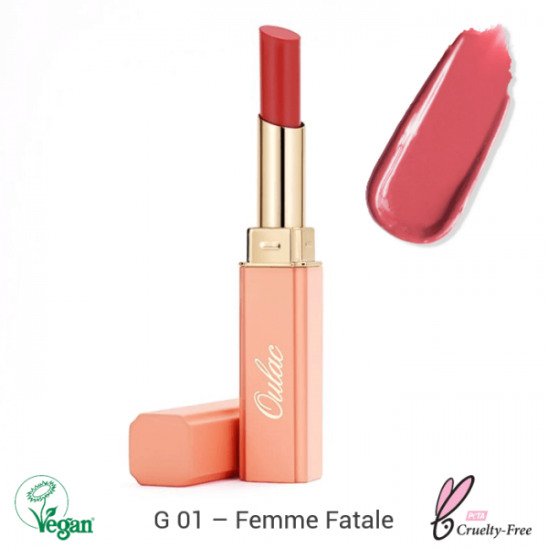 Oulac Moisture Shine Lipstick rúž 2.2g No.01 Femme Fatale