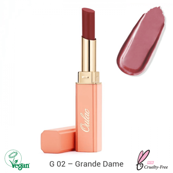 Oulac Moisture Shine Lipstick rúž 2.2g No.02 Grande Dame