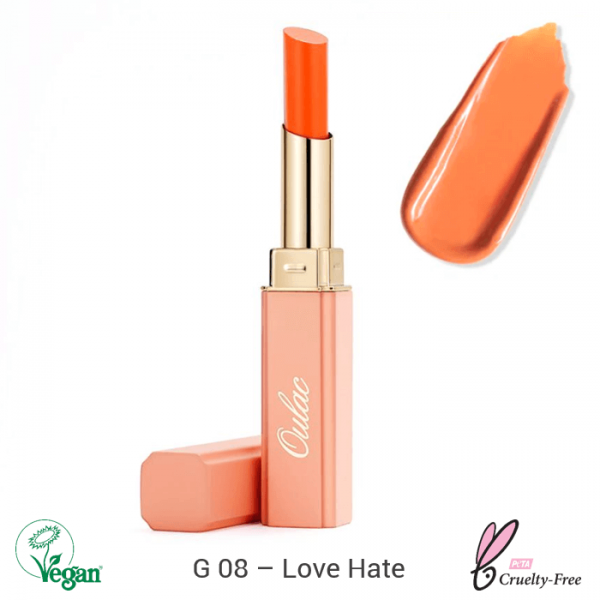 Oulac Moisture Shine Lipstick rúž 2.2g No.08 Love Hate