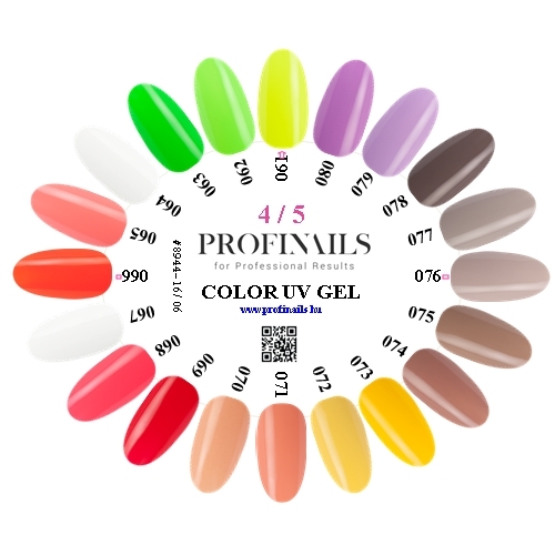 Farebnica Profinails UV farebný gél 5/4 (61-80)